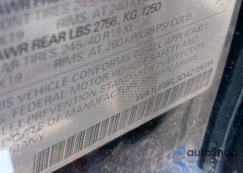 2013 Audi Allroad 2.0T Premium Plus z USA, uszkodzony, nr VIN WA1UFBFL3DA219039